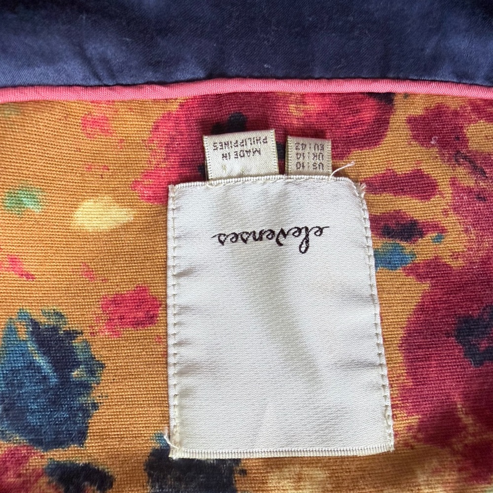 Anthropologie Yellow Floral Print Pea Coat - Picture 5 of 5